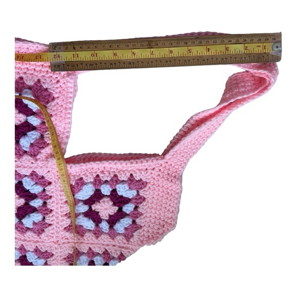 Handmade crochet granny square tote bag - Picture 6 of 6
